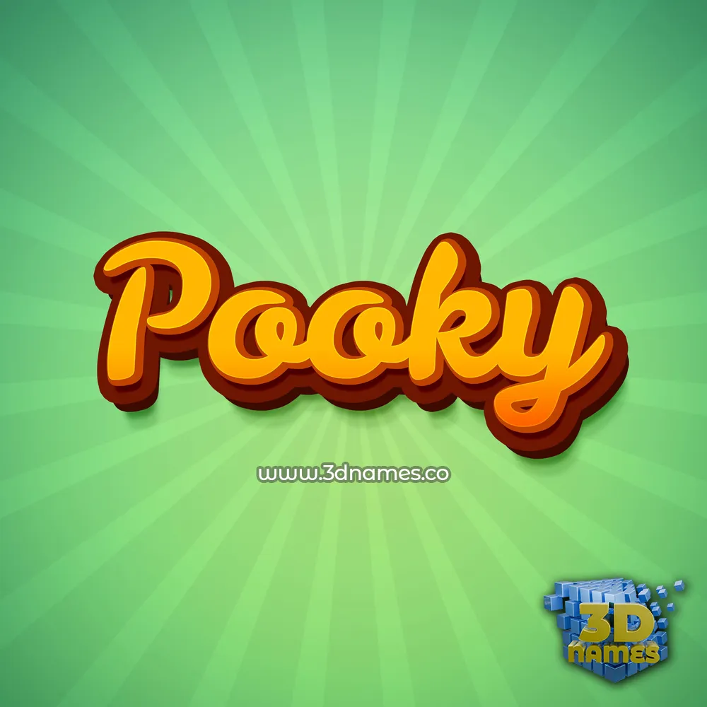 pooky in Green Rays style - 3D name wallpaper