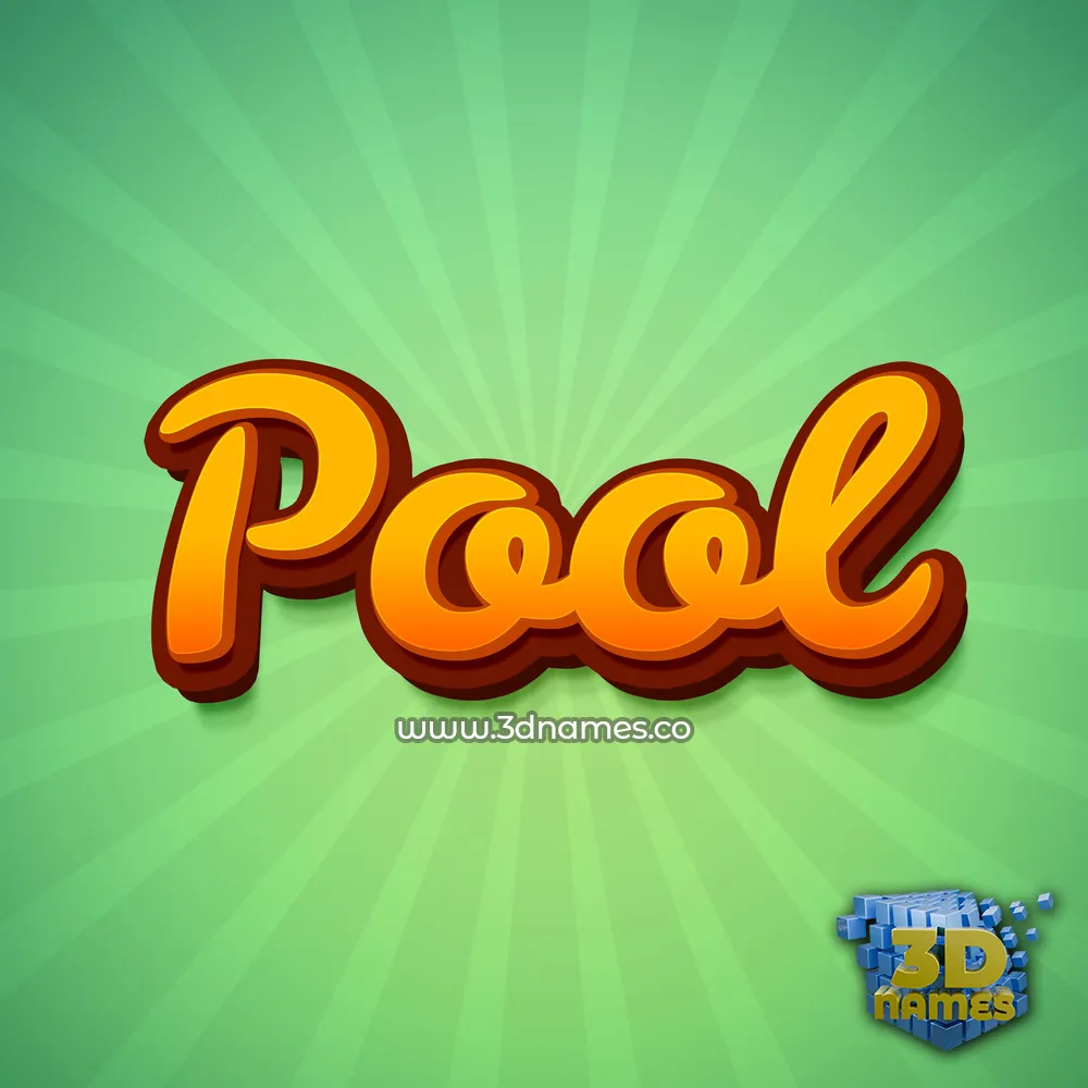 pool in Green Rays style - 3D name wallpaper