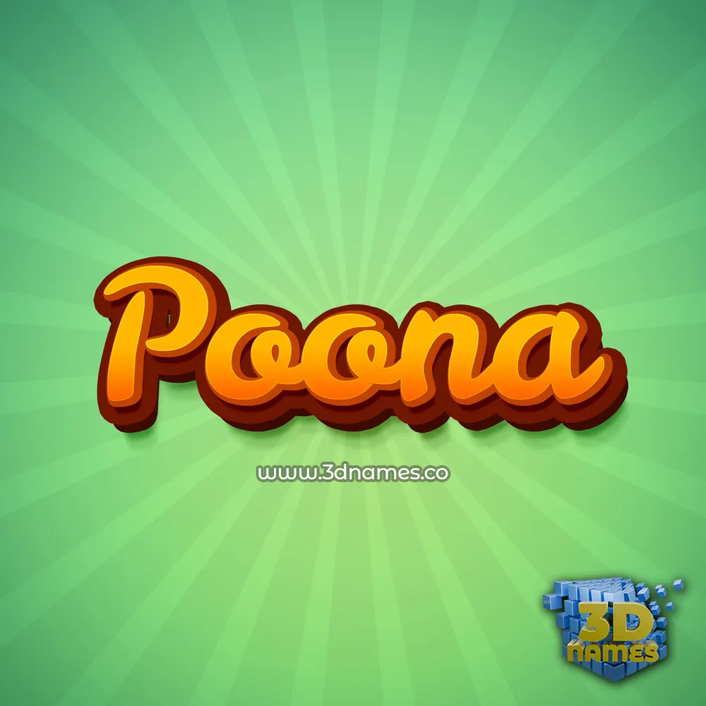 poona in Green Rays style - 3D name wallpaper
