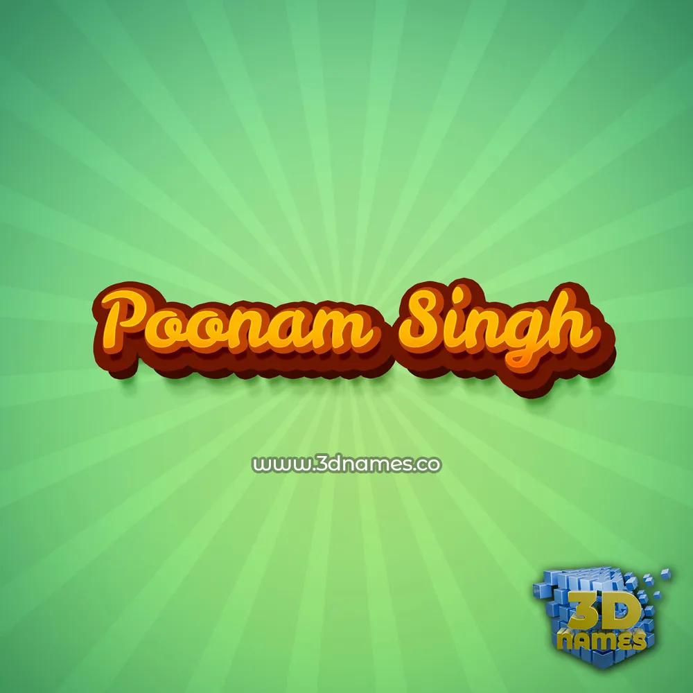 poonam singh in Green Rays style - 3D name wallpaper