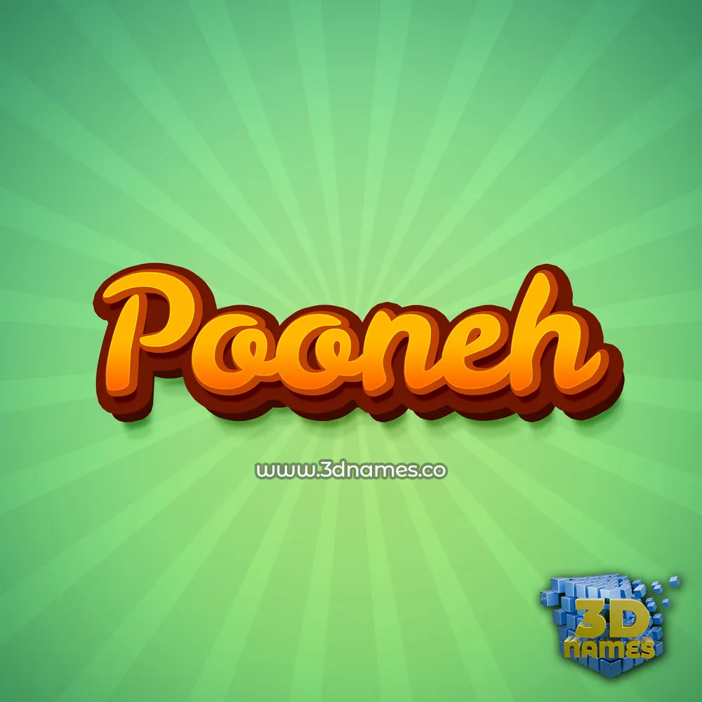 pooneh in Green Rays style - 3D name wallpaper