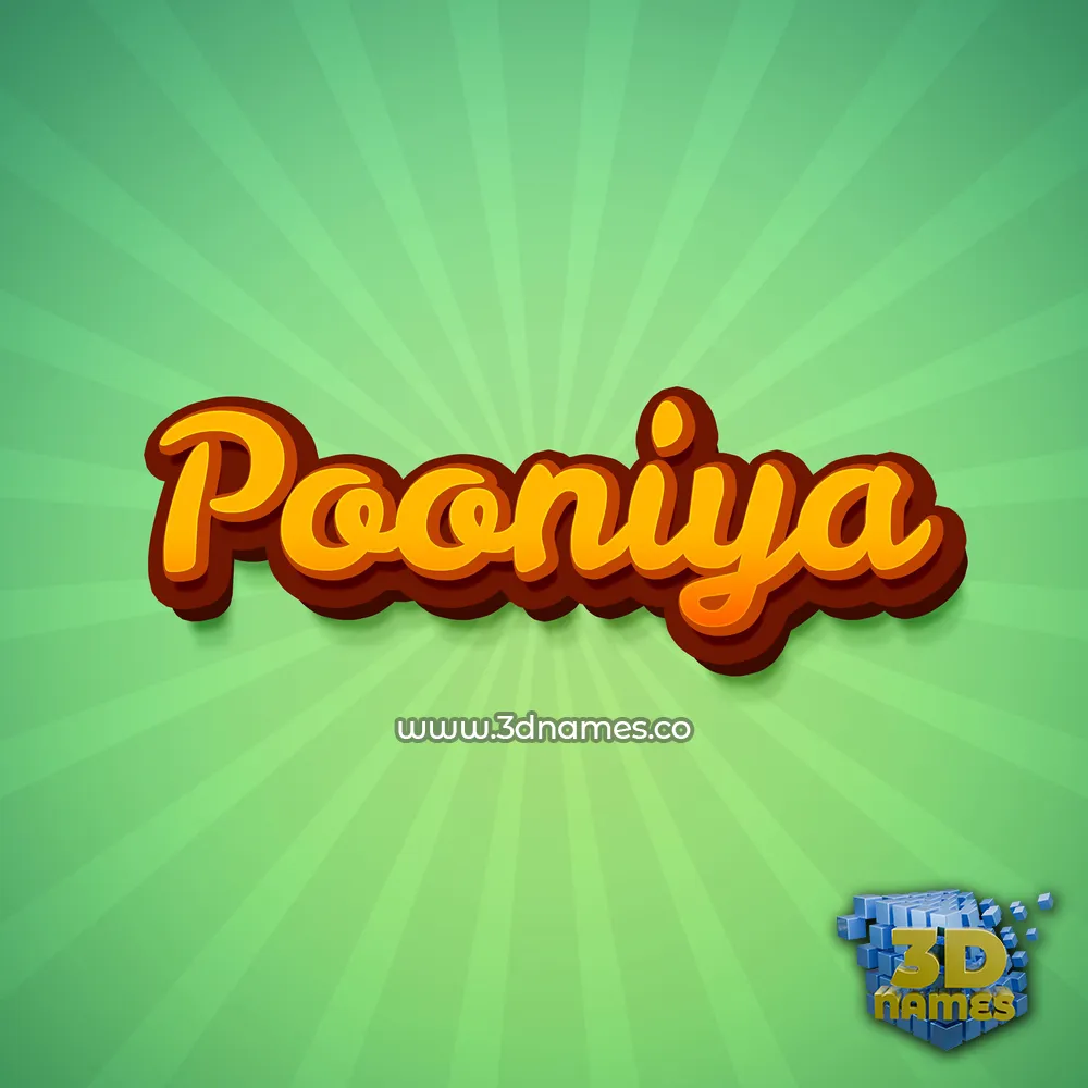 pooniya in Green Rays style - 3D name wallpaper