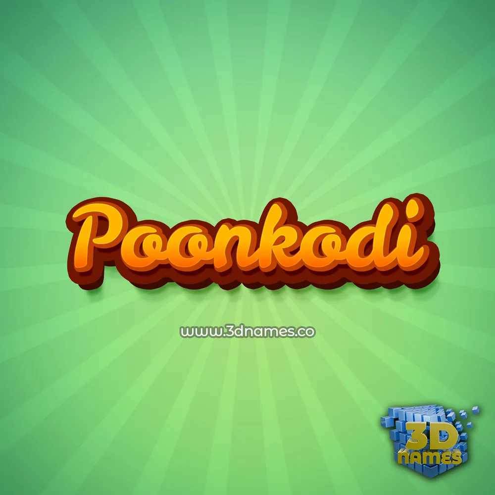 poonkodi in Green Rays style - 3D name wallpaper