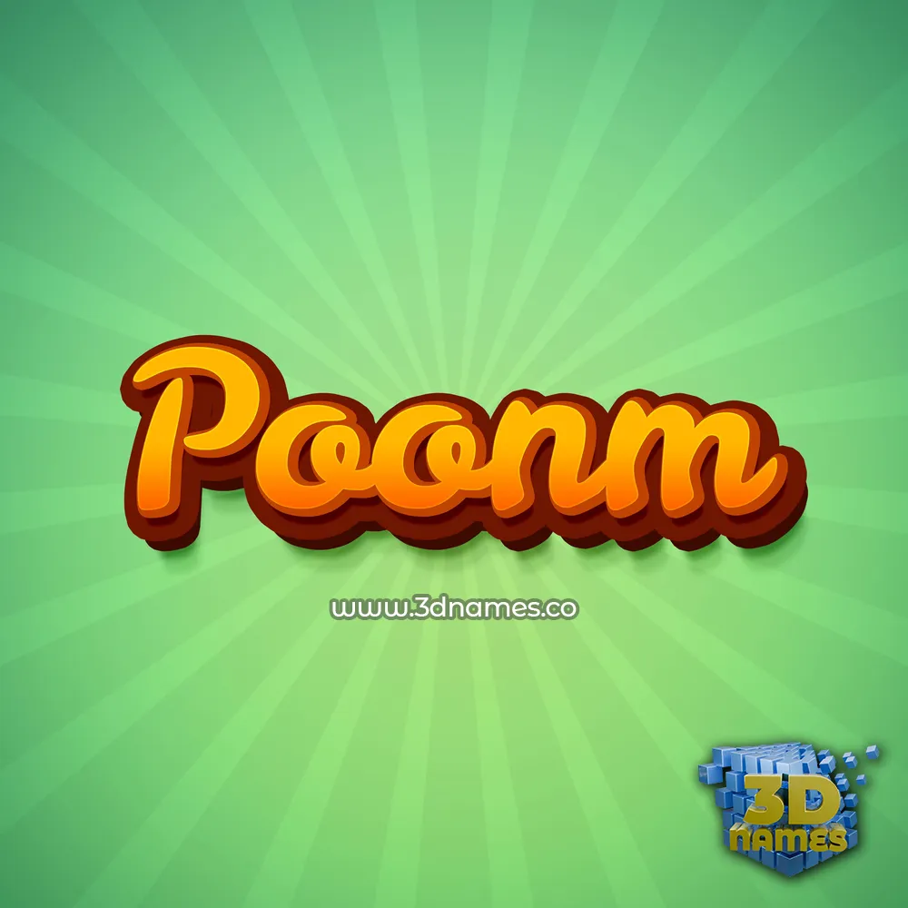 poonm in Green Rays style - 3D name wallpaper