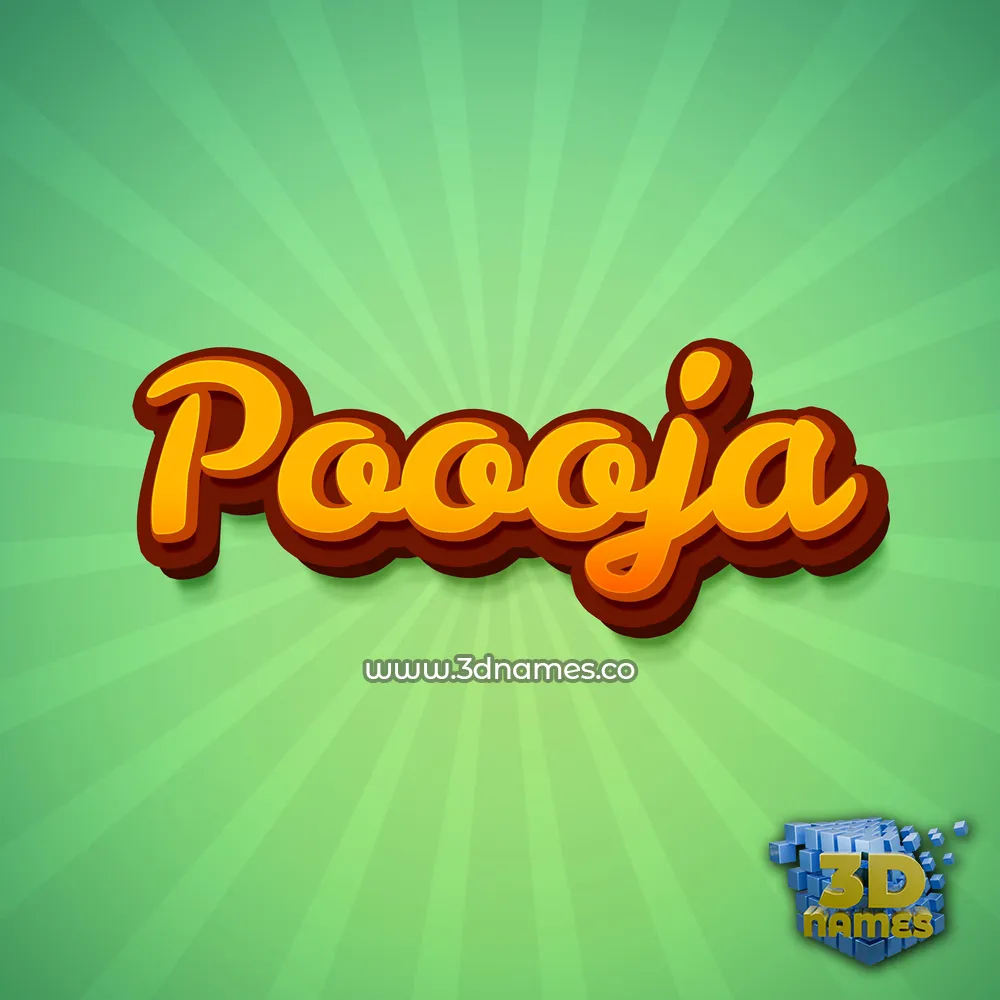 poooja in Green Rays style - 3D name wallpaper