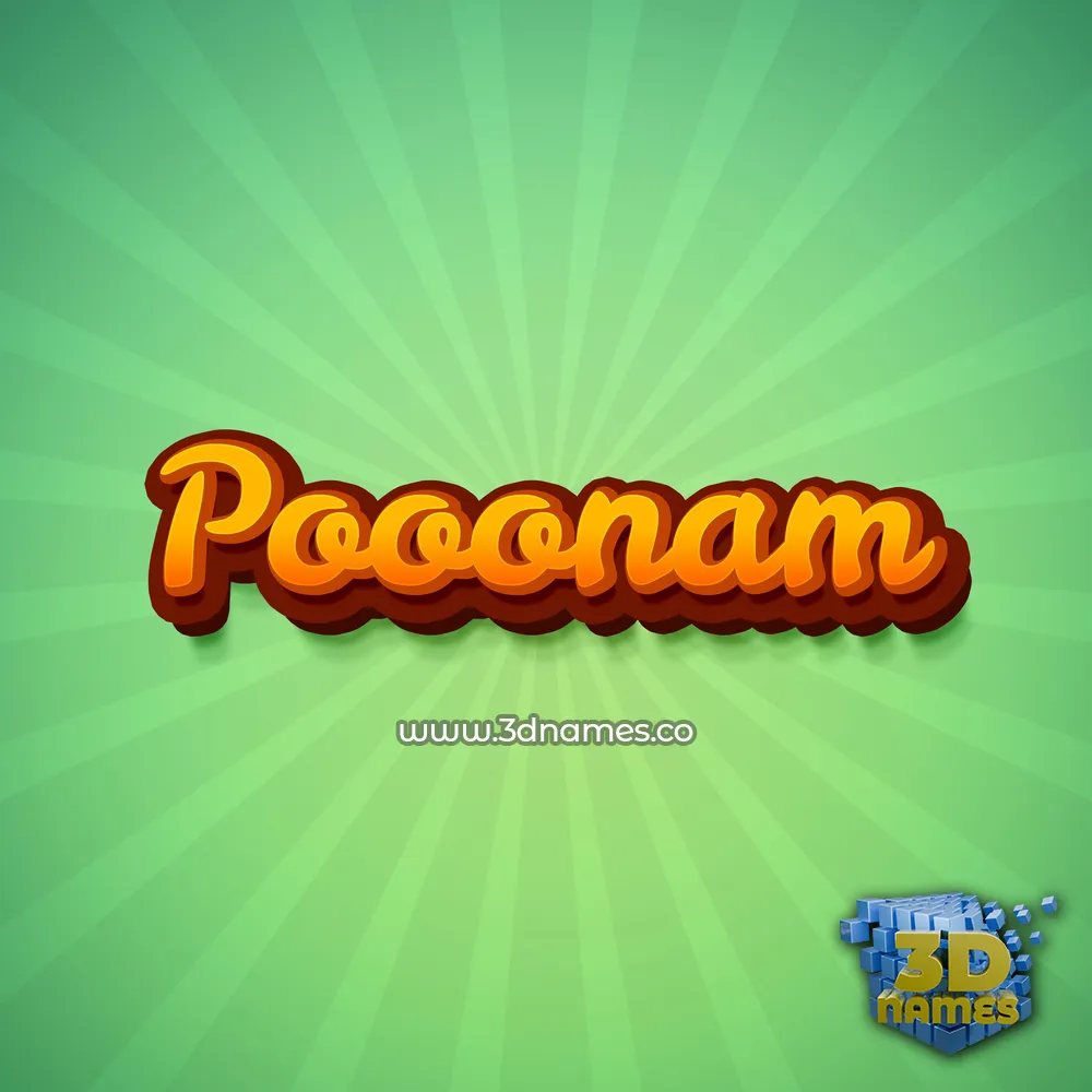 pooonam in Green Rays style - 3D name wallpaper