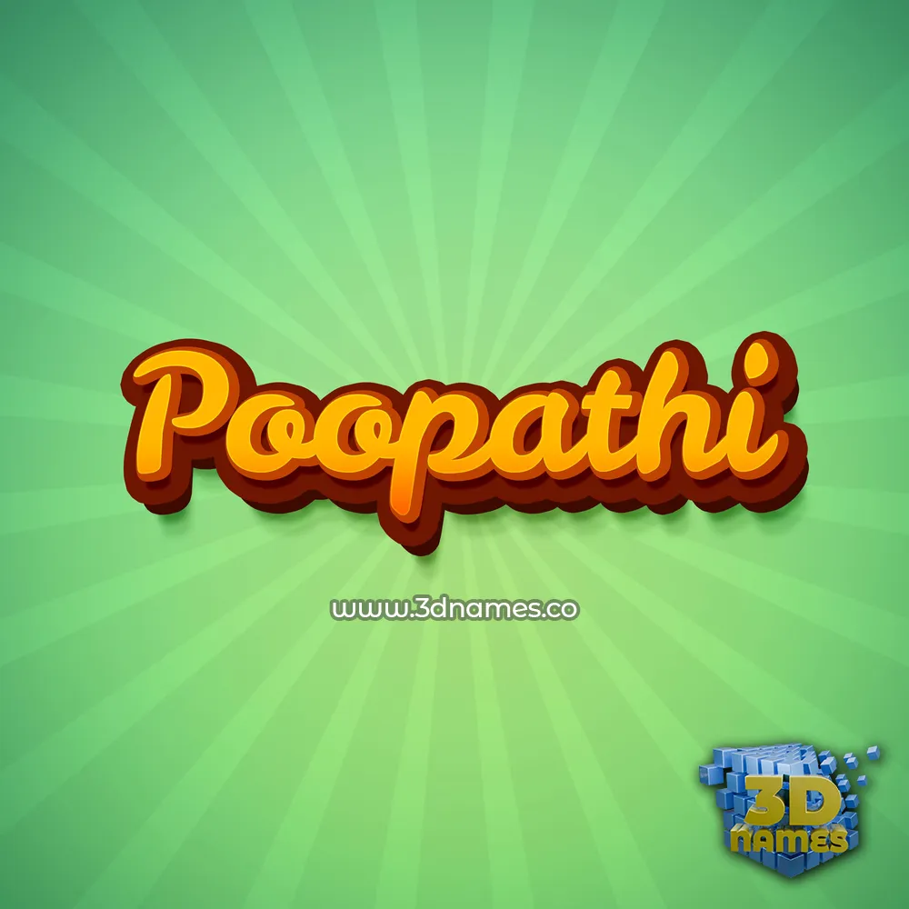 poopathi in Green Rays style - 3D name wallpaper