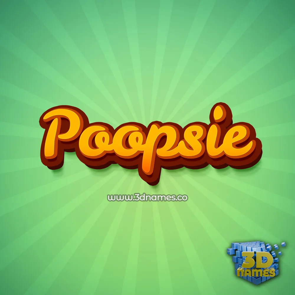 poopsie in Green Rays style - 3D name wallpaper