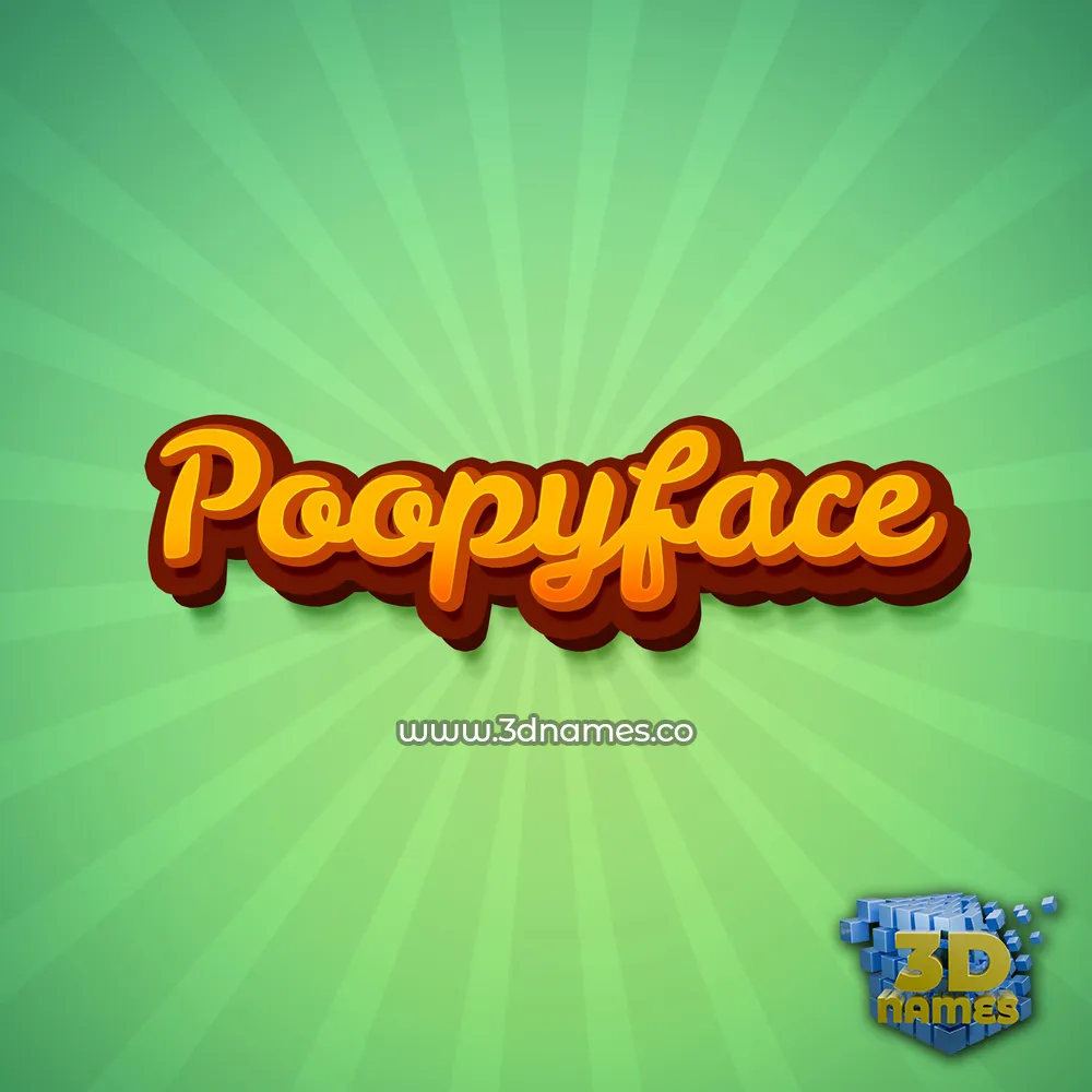 poopyface in Green Rays style - 3D name wallpaper