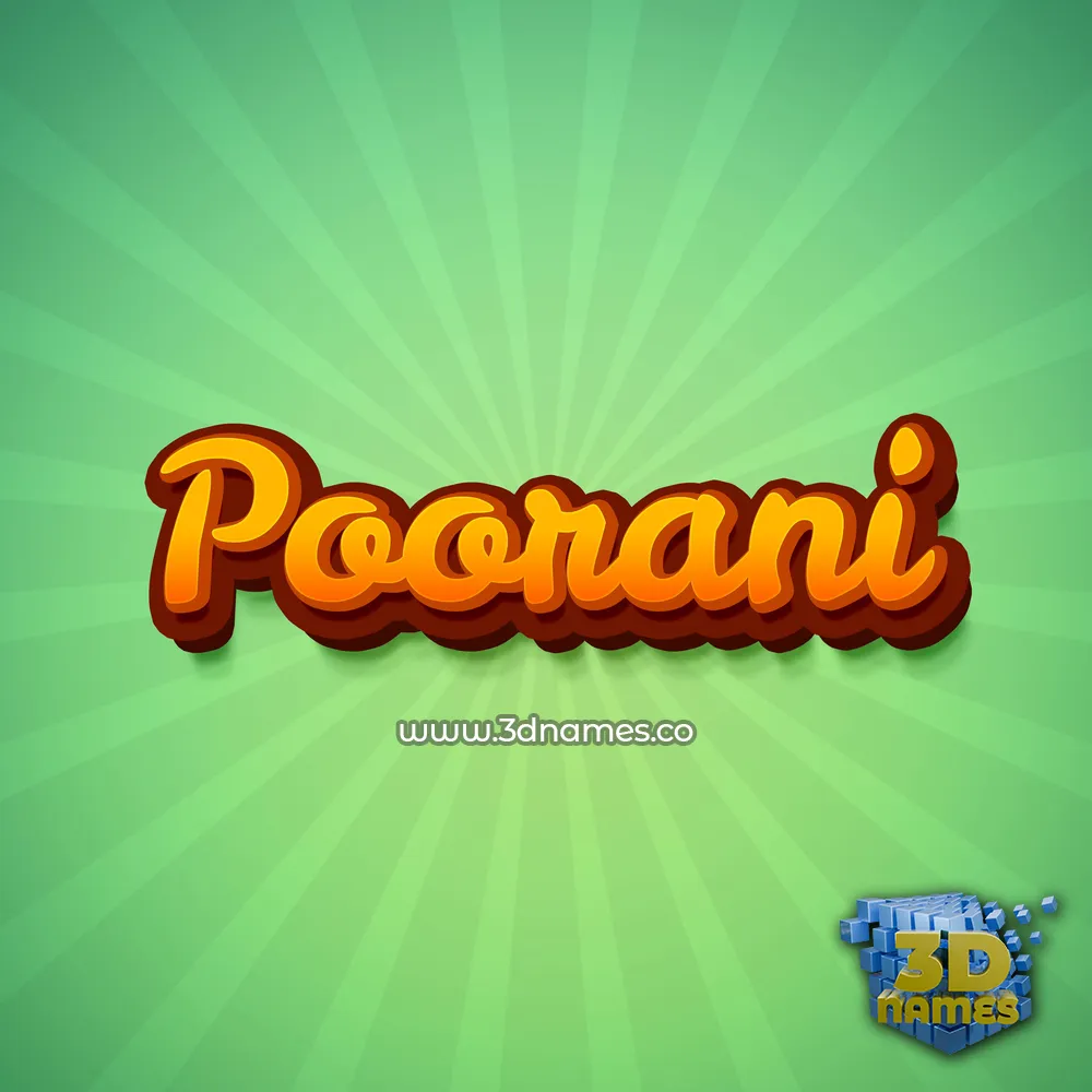 poorani in Green Rays style - 3D name wallpaper