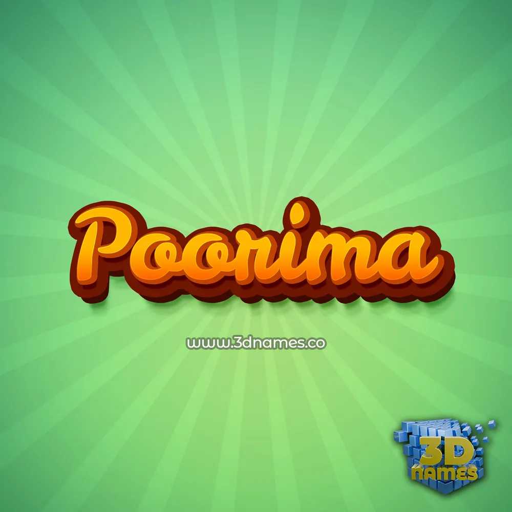 poorima in Green Rays style - 3D name wallpaper