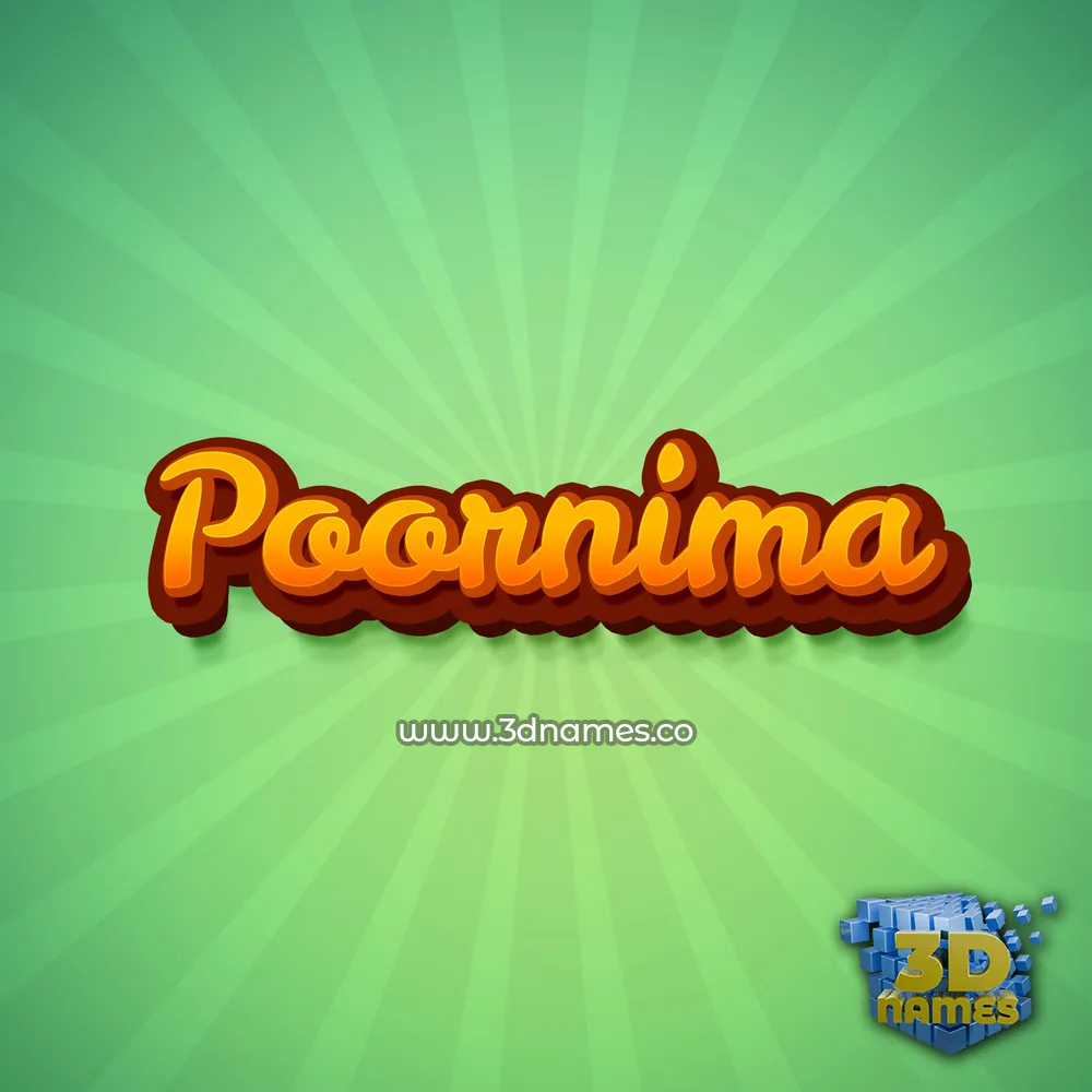 poornima in Green Rays style - 3D name wallpaper