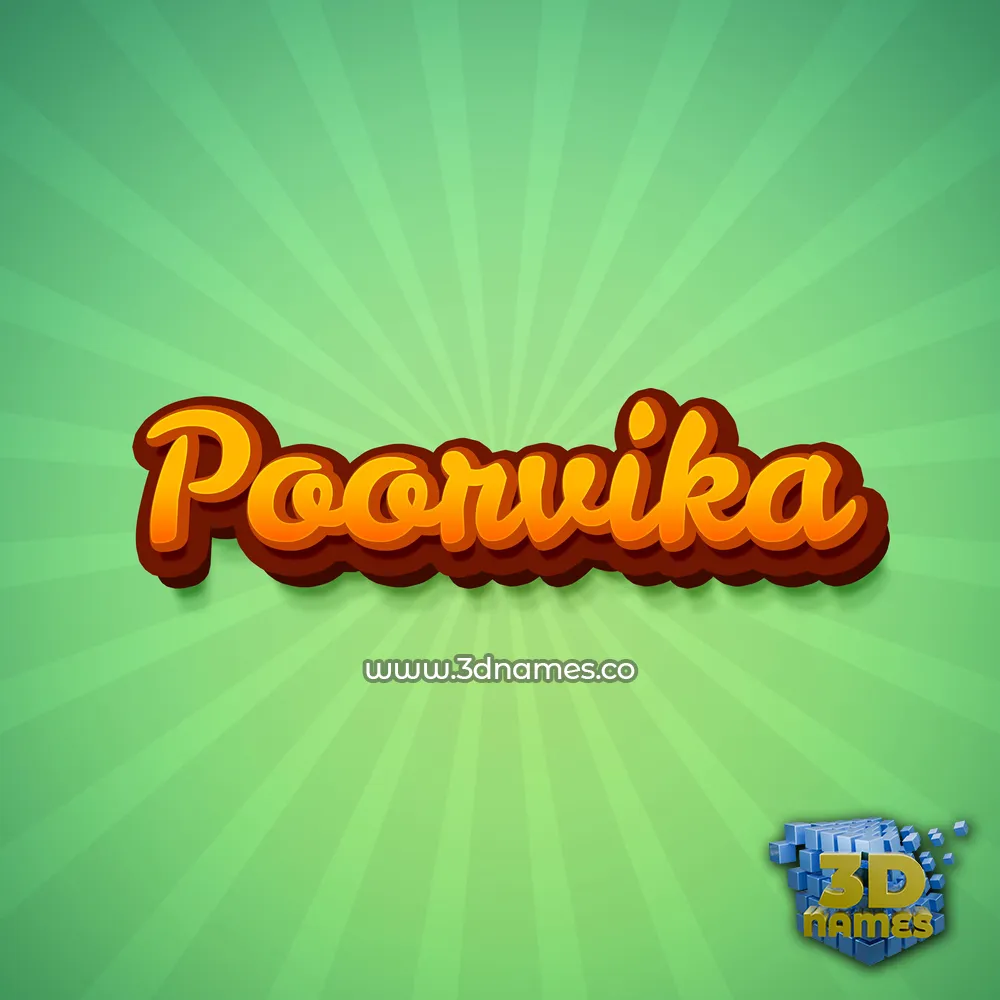 poorvika in Green Rays style - 3D name wallpaper