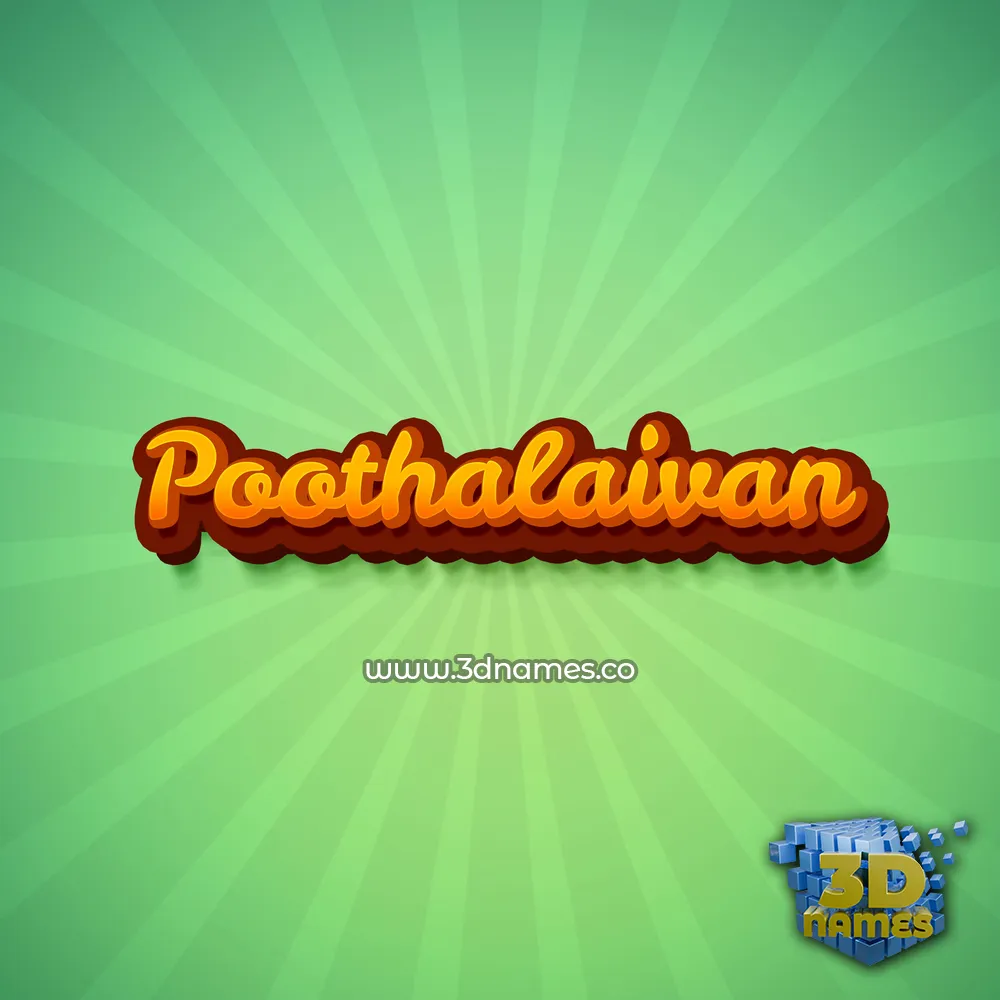 poothalaivan in Green Rays style - 3D name wallpaper