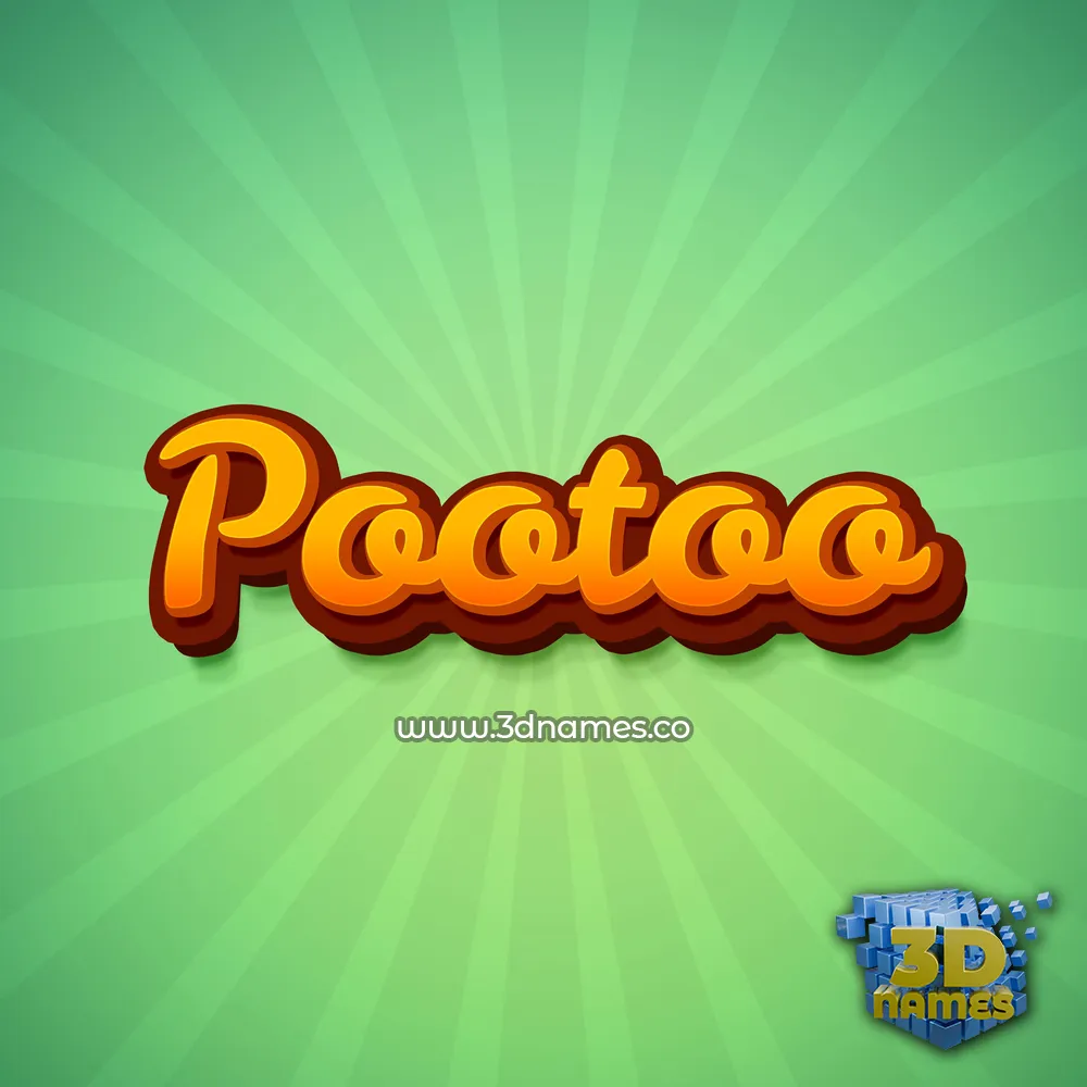 pootoo in Green Rays style - 3D name wallpaper