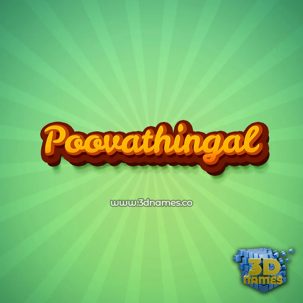 poovathingal in Green Rays style - 3D name wallpaper