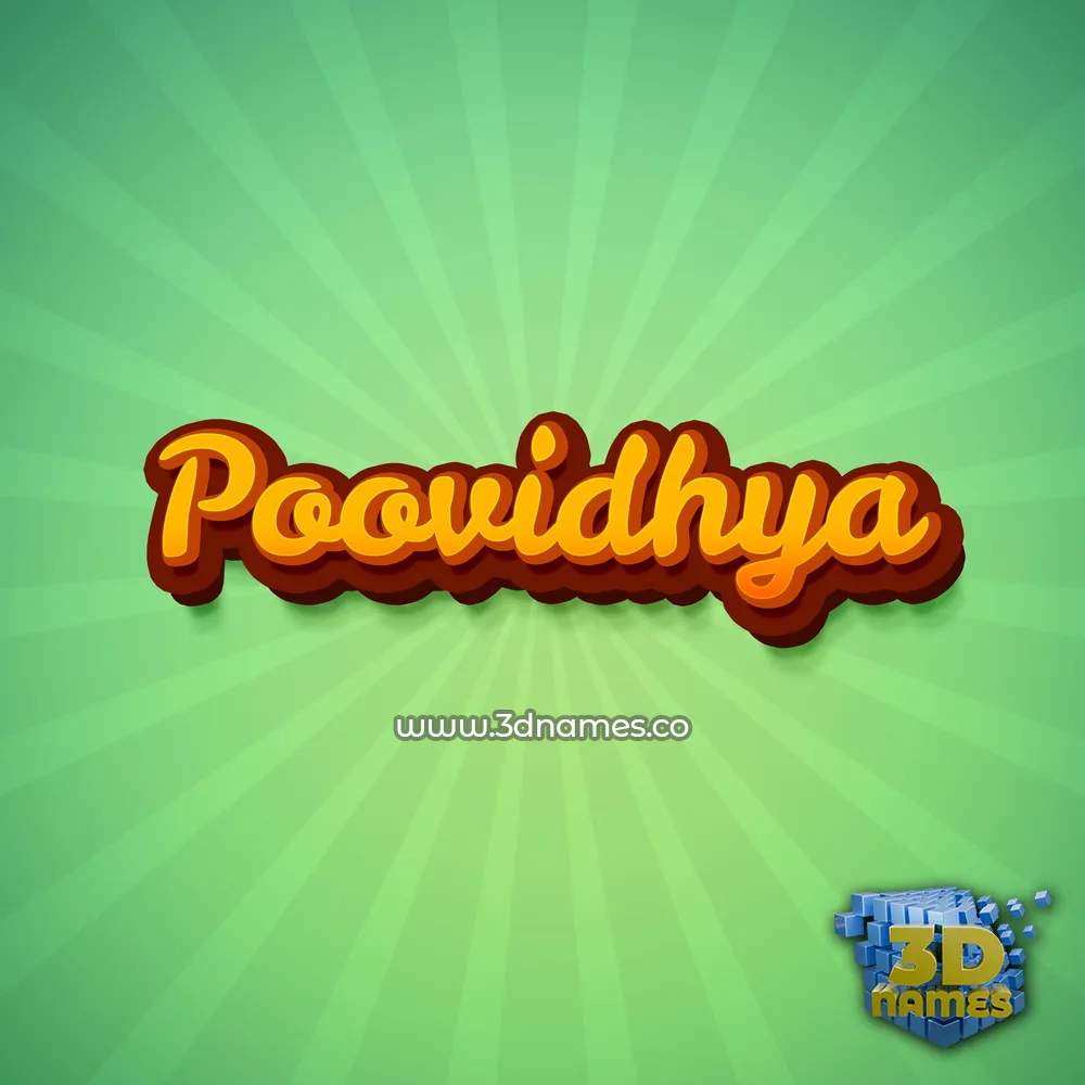 poovidhya in Green Rays style - 3D name wallpaper