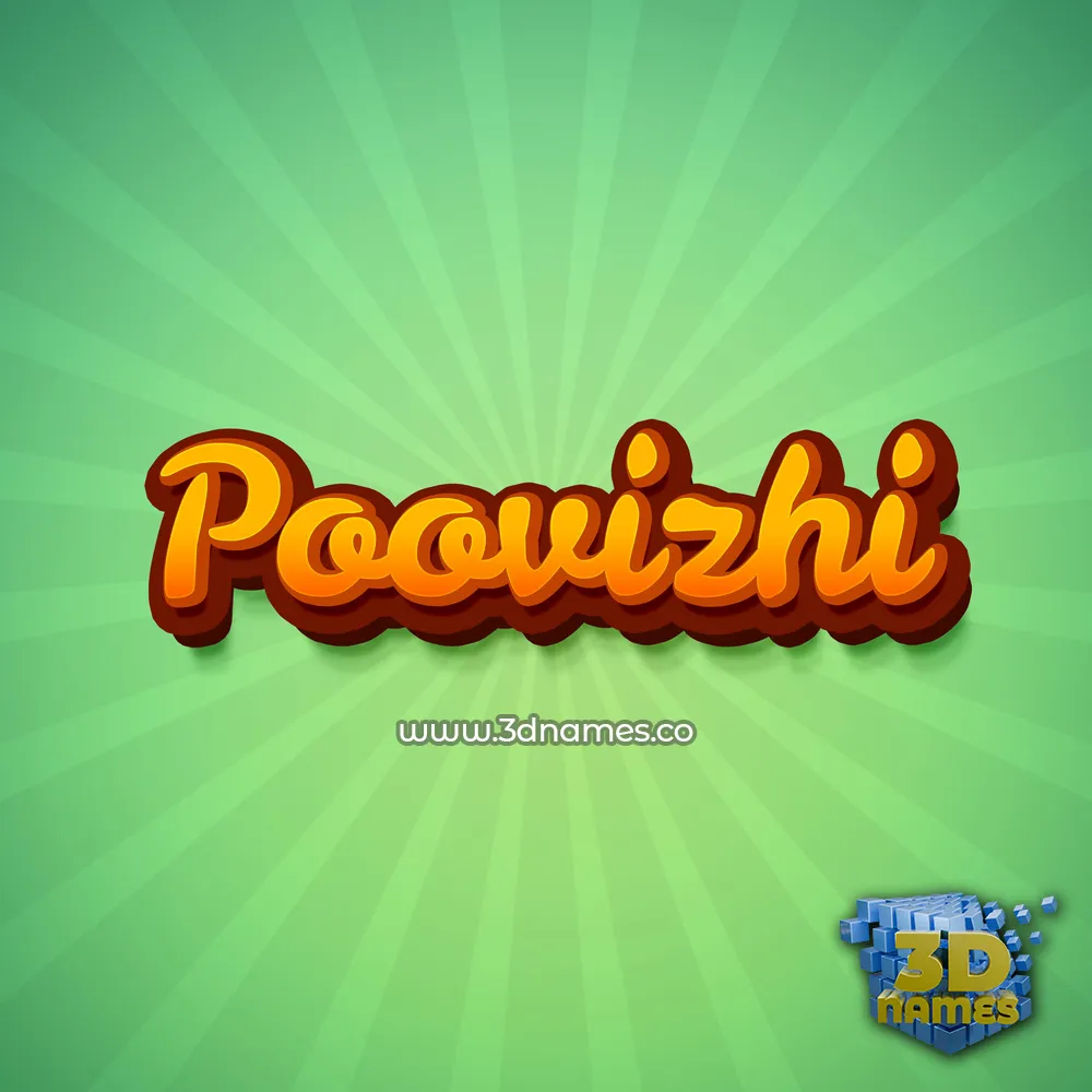 poovizhi in Green Rays style - 3D name wallpaper