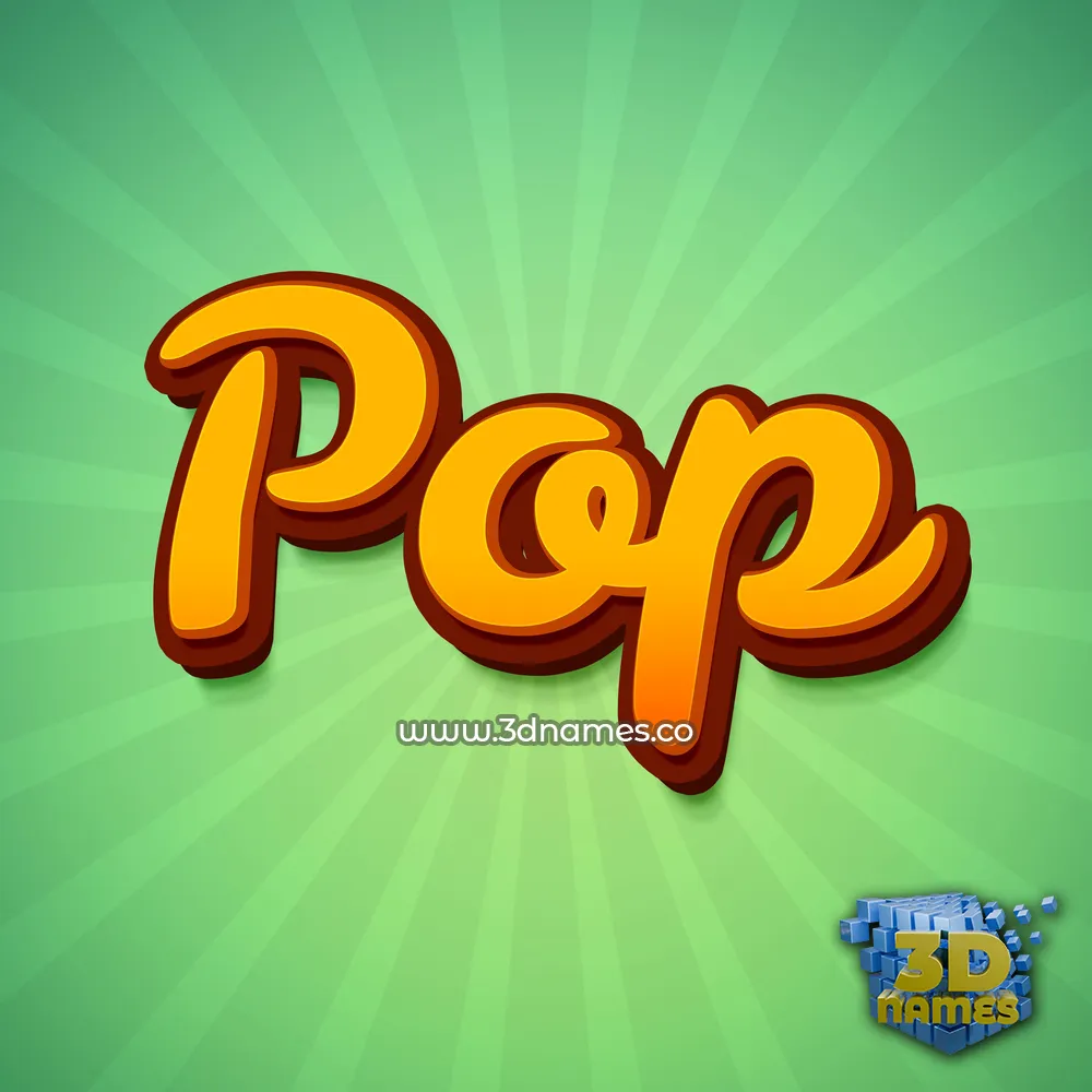 pop in Green Rays style - 3D name wallpaper