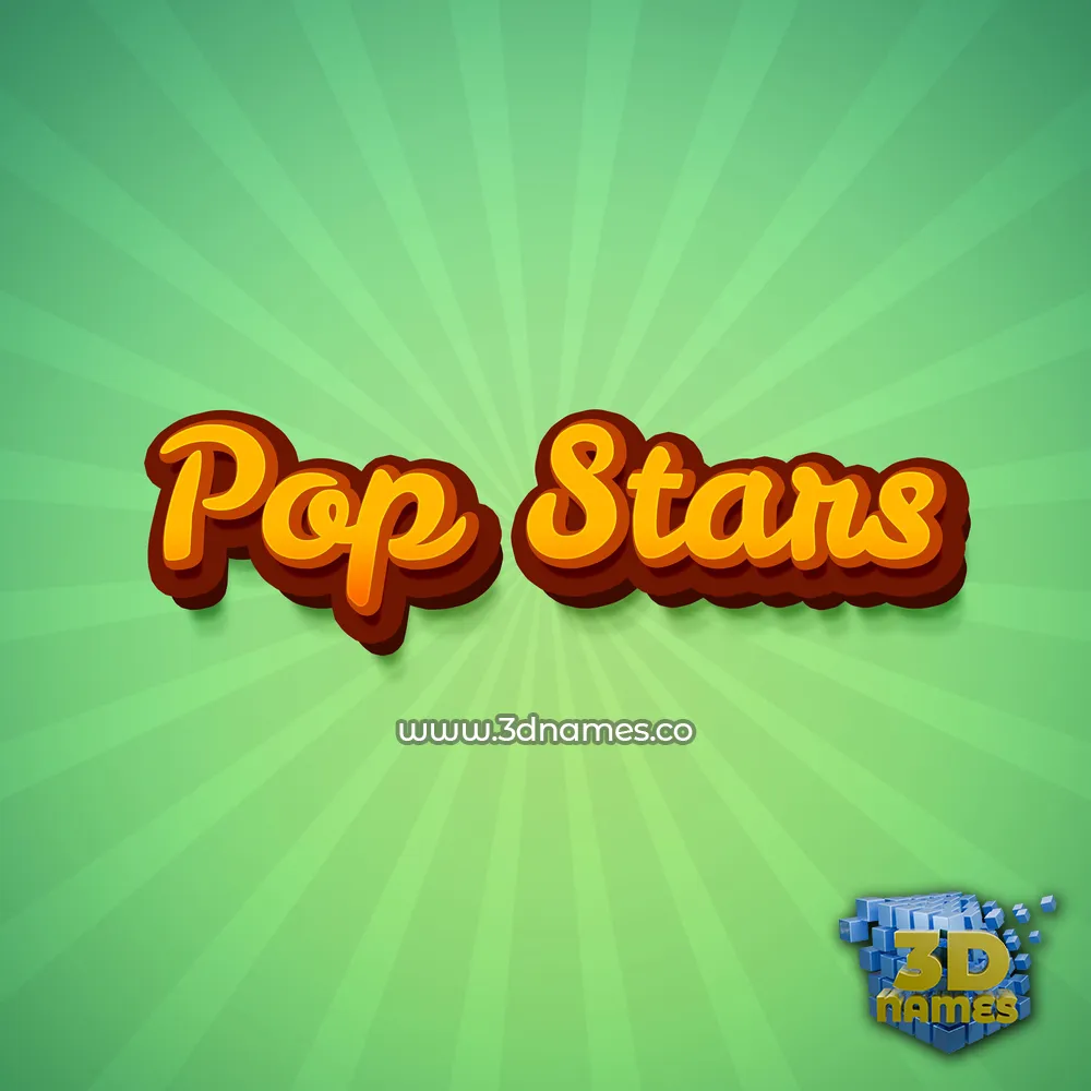 pop stars in Green Rays style - 3D name wallpaper