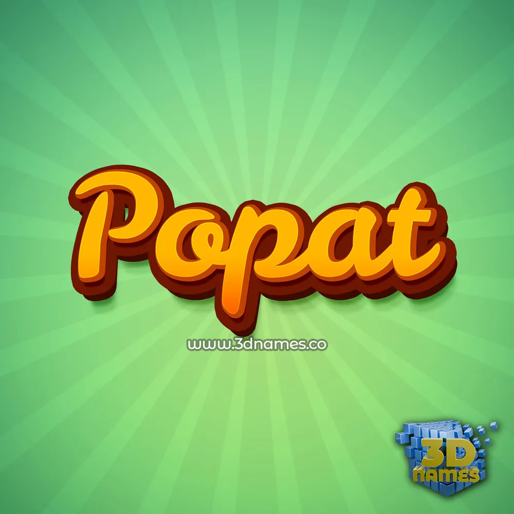 popat in Green Rays style - 3D name wallpaper