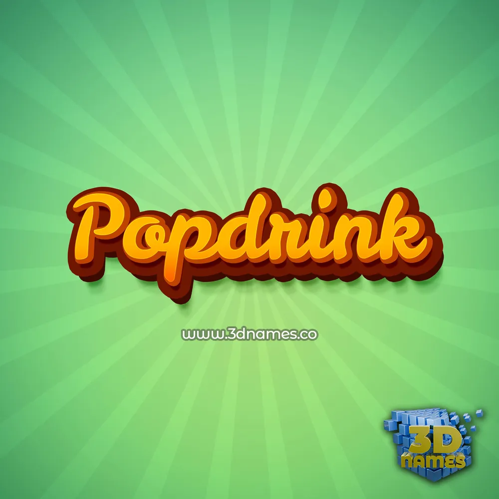 popdrink in Green Rays style - 3D name wallpaper