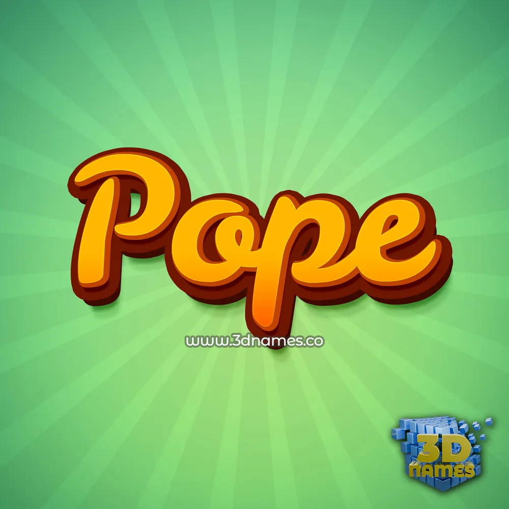 pope in Green Rays style - 3D name wallpaper