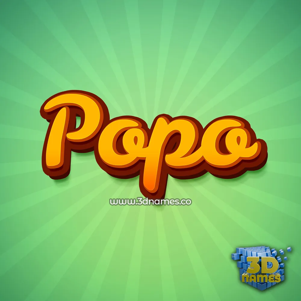 popo in Green Rays style - 3D name wallpaper