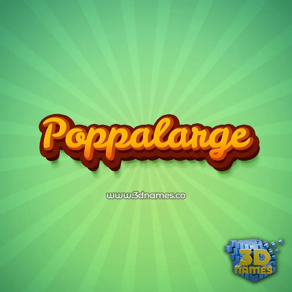 poppalarge in Green Rays style - 3D name wallpaper