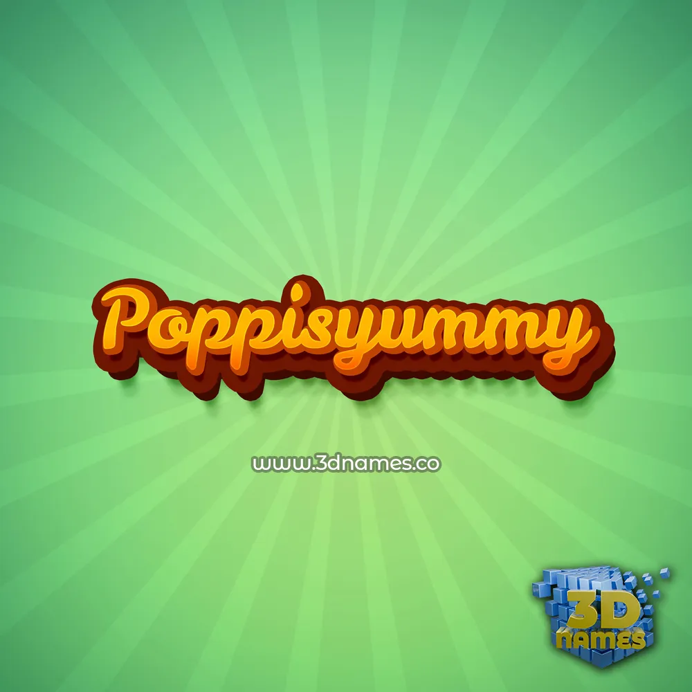 poppisyummy in Green Rays style - 3D name wallpaper