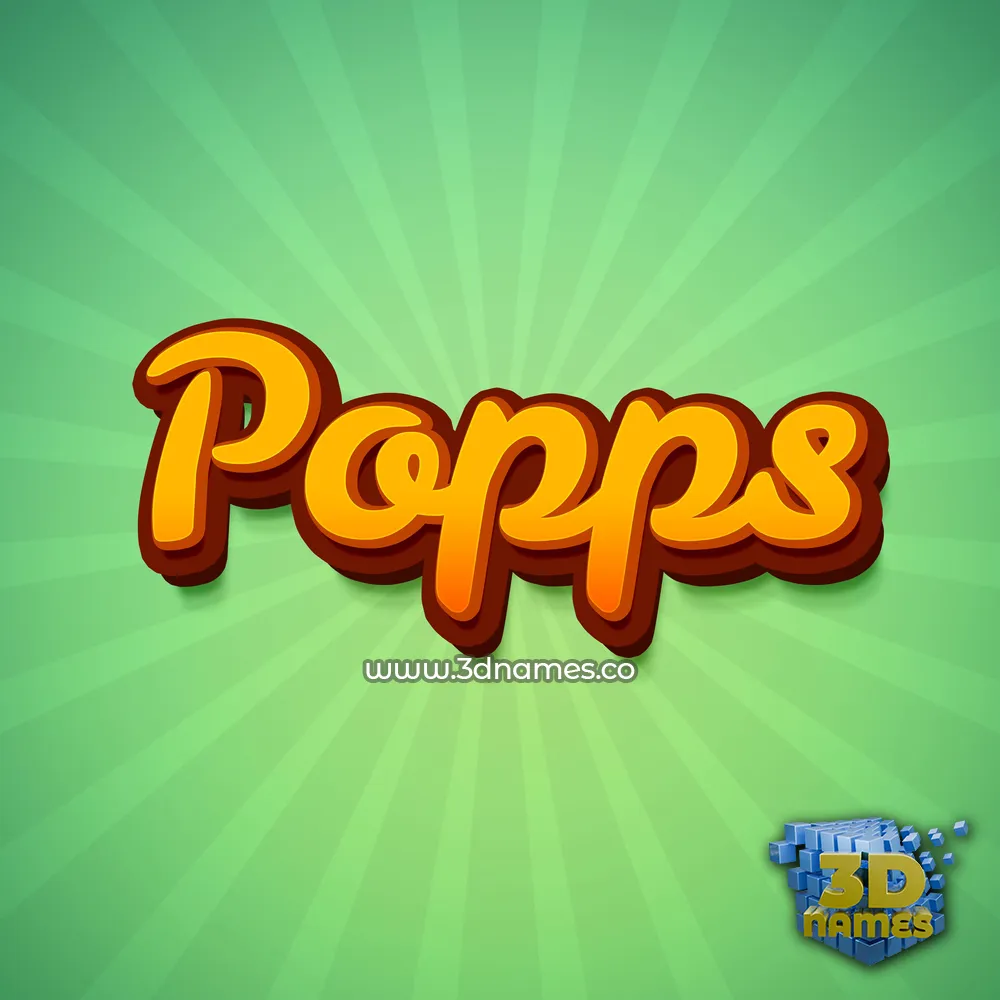 popps in Green Rays style - 3D name wallpaper