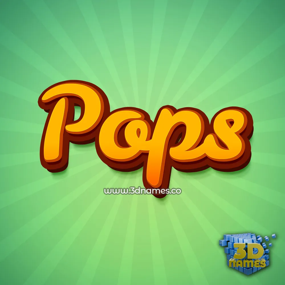 pops in Green Rays style - 3D name wallpaper
