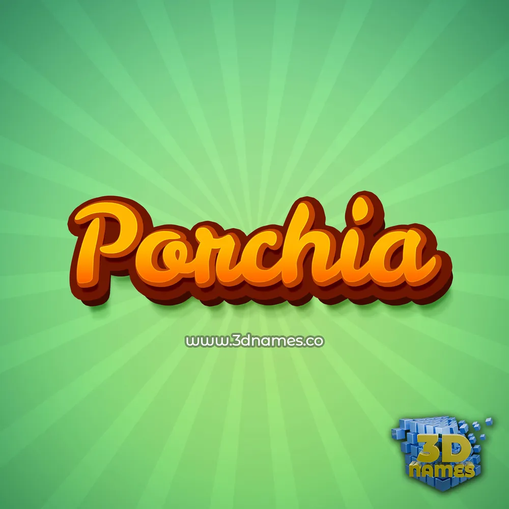 porchia in Green Rays style - 3D name wallpaper