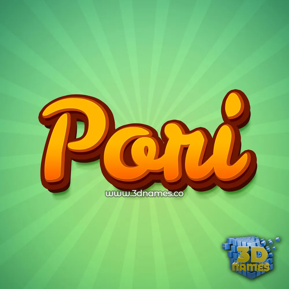 pori in Green Rays style - 3D name wallpaper
