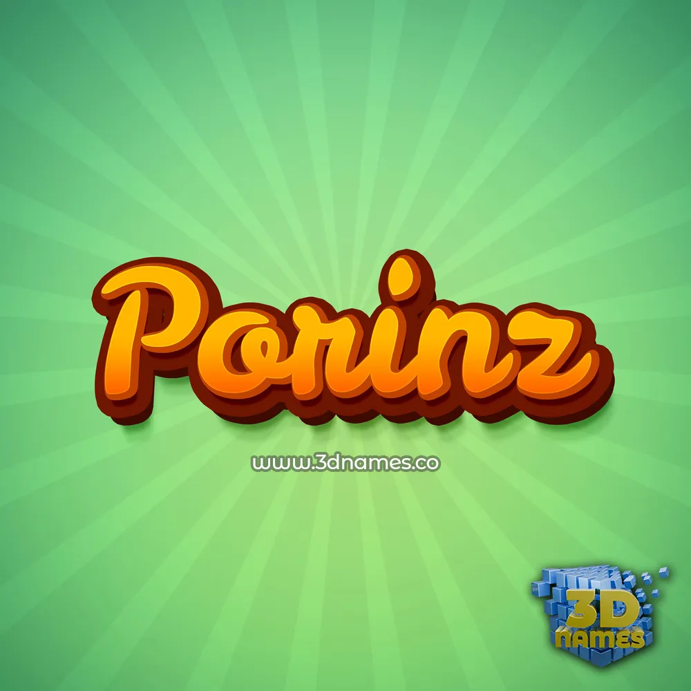 porinz in Green Rays style - 3D name wallpaper