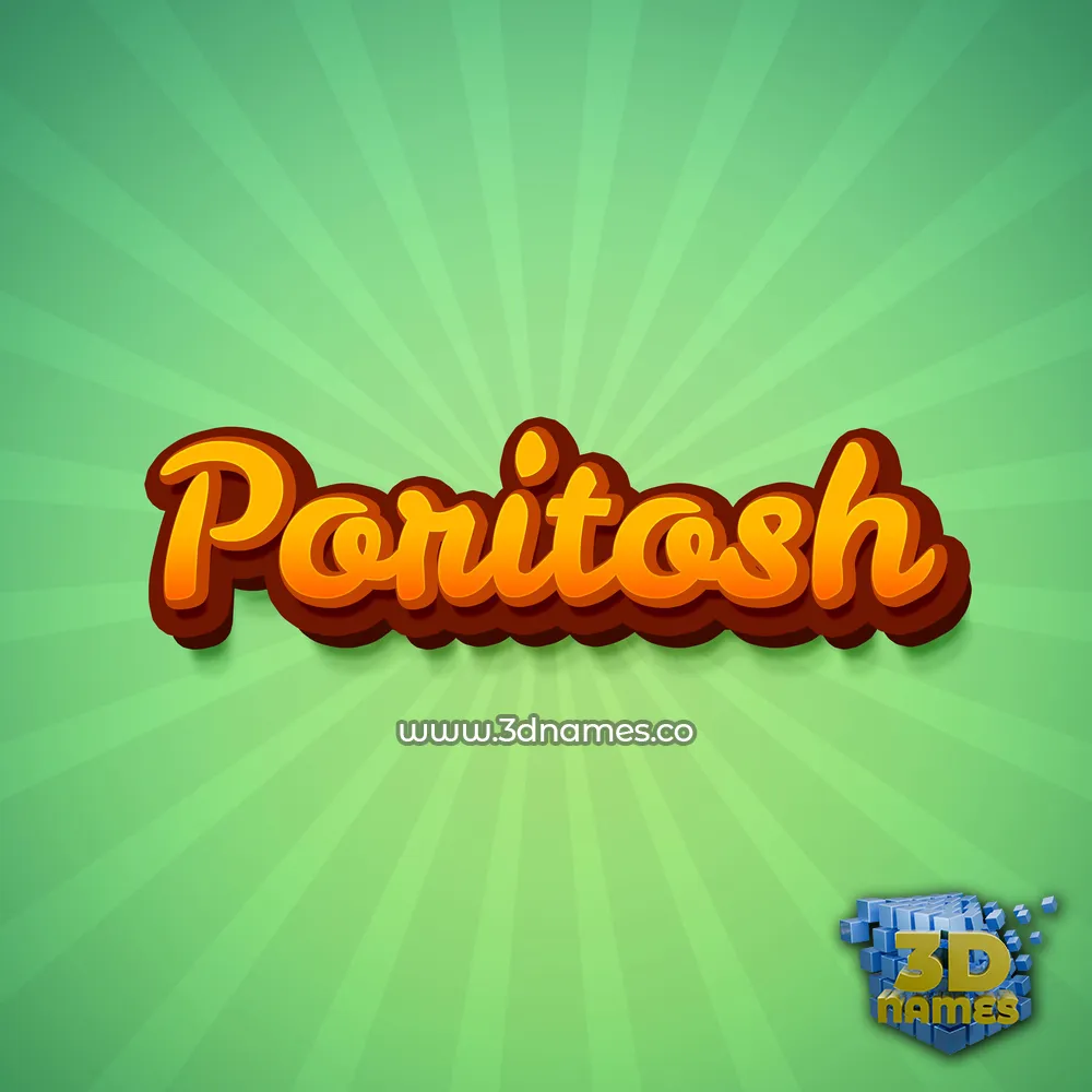 poritosh in Green Rays style - 3D name wallpaper