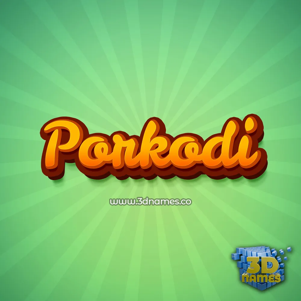 porkodi in Green Rays style - 3D name wallpaper