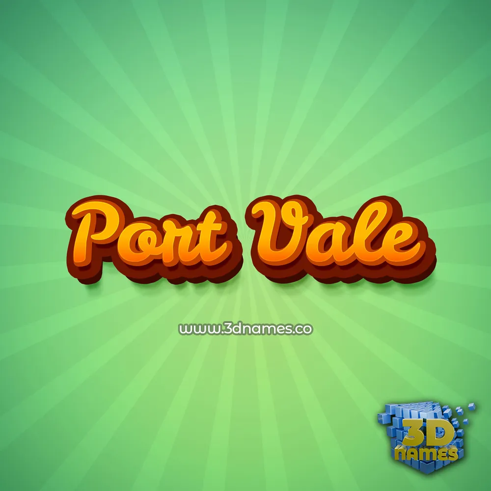 port vale in Green Rays style - 3D name wallpaper