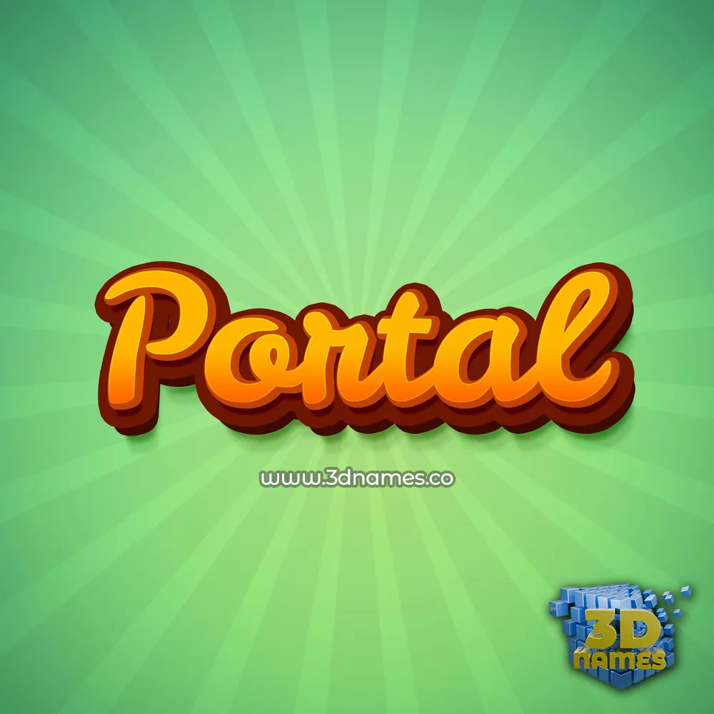 portal in Green Rays style - 3D name wallpaper