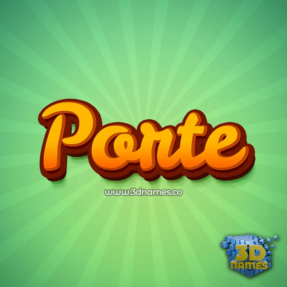 porte in Green Rays style - 3D name wallpaper