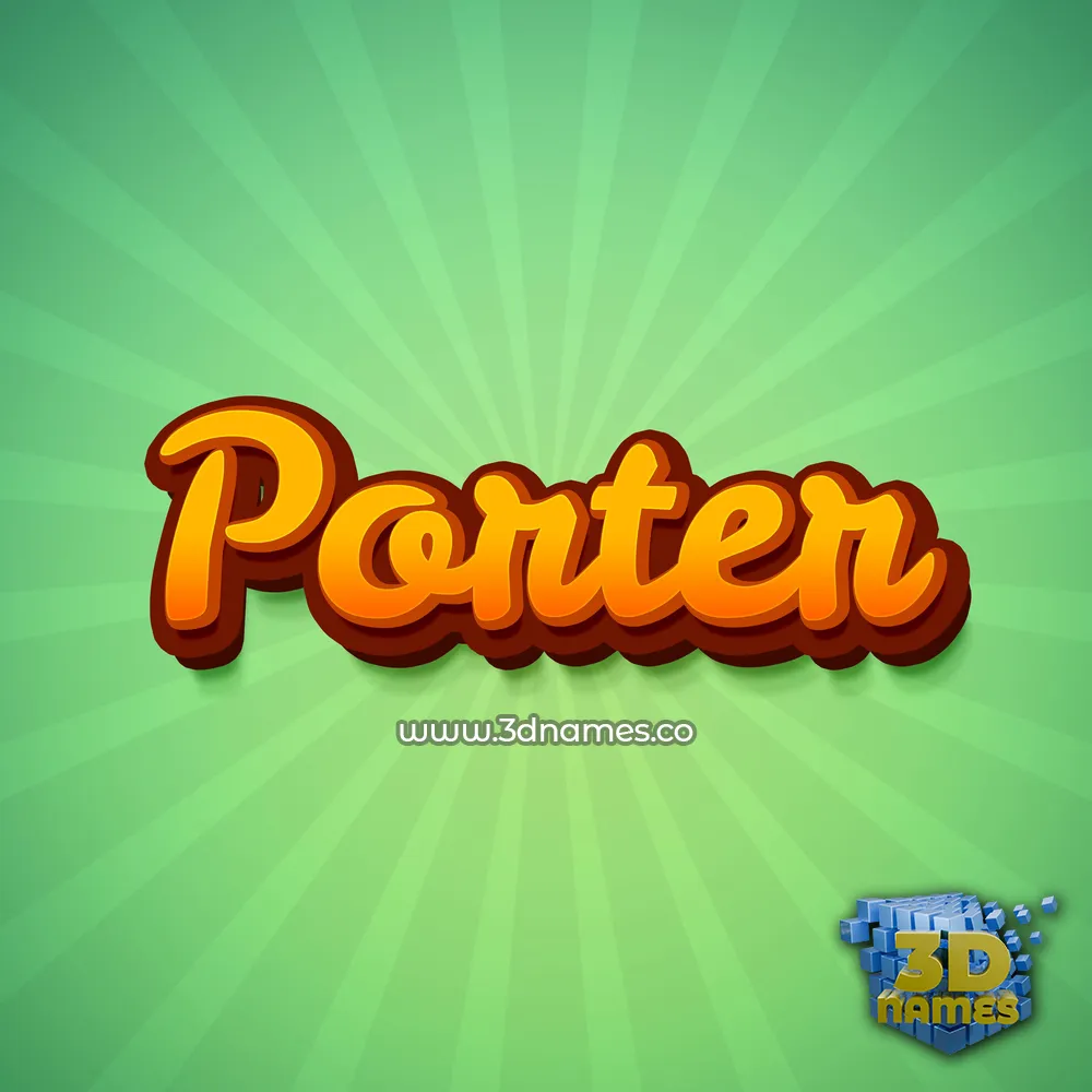 porter in Green Rays style - 3D name wallpaper