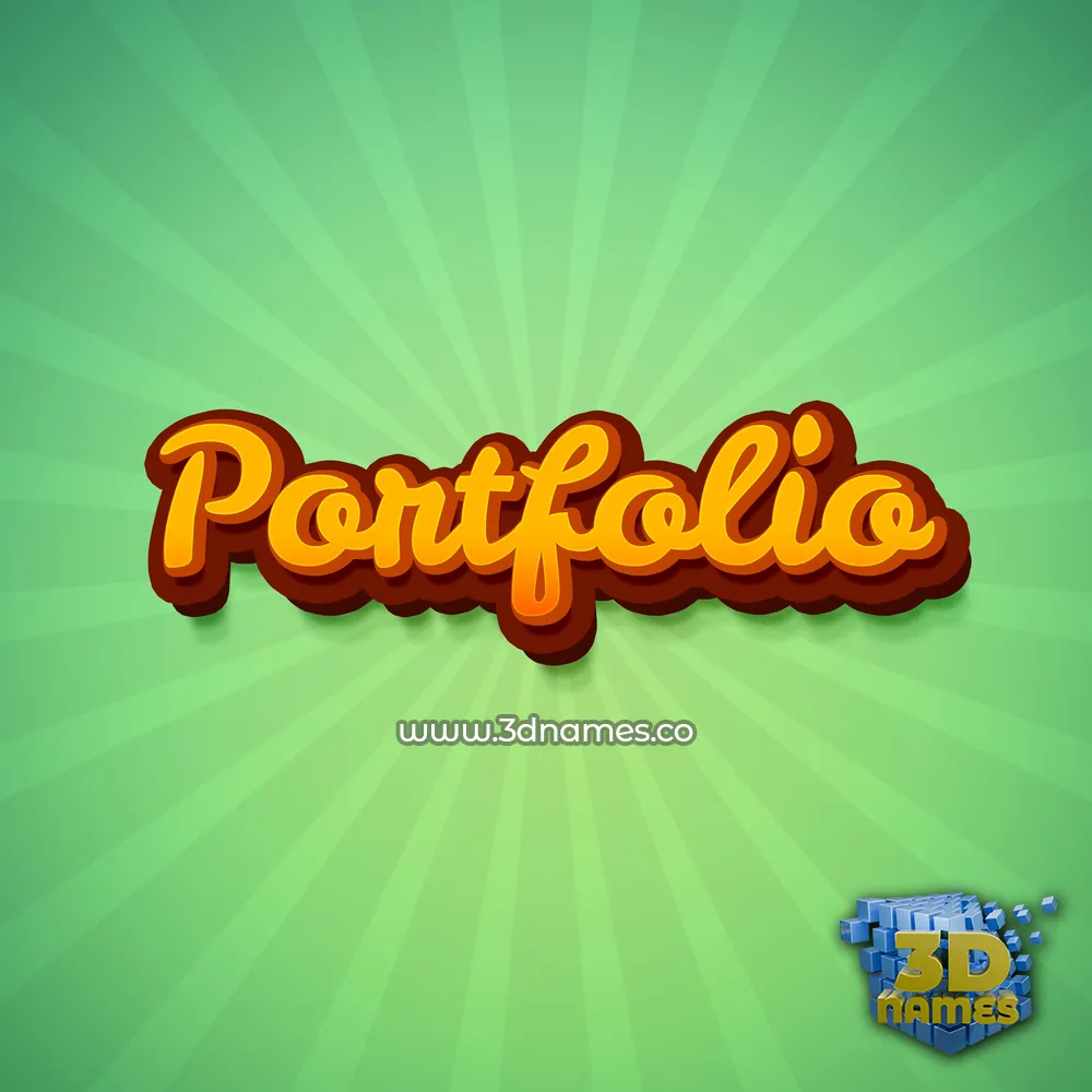 portfolio in Green Rays style - 3D name wallpaper