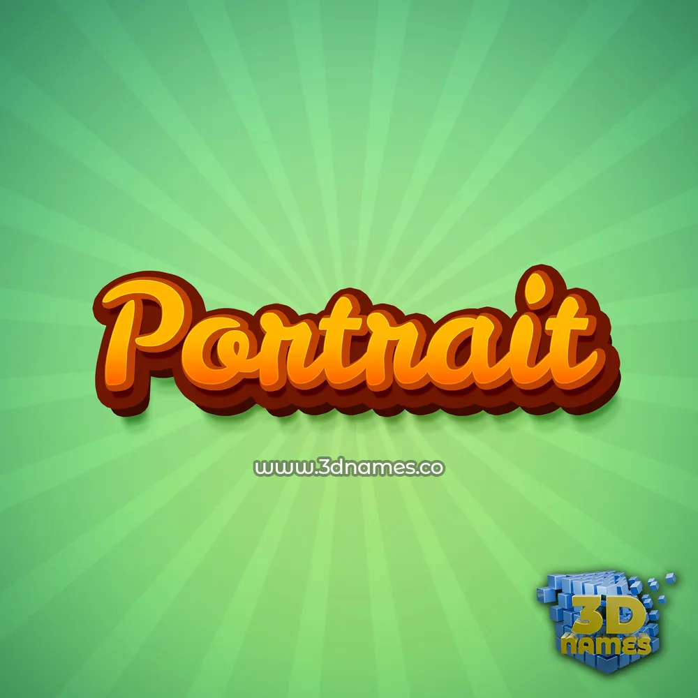 portrait in Green Rays style - 3D name wallpaper