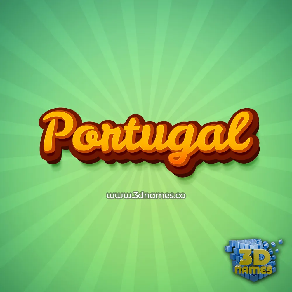 portugal in Green Rays style - 3D name wallpaper