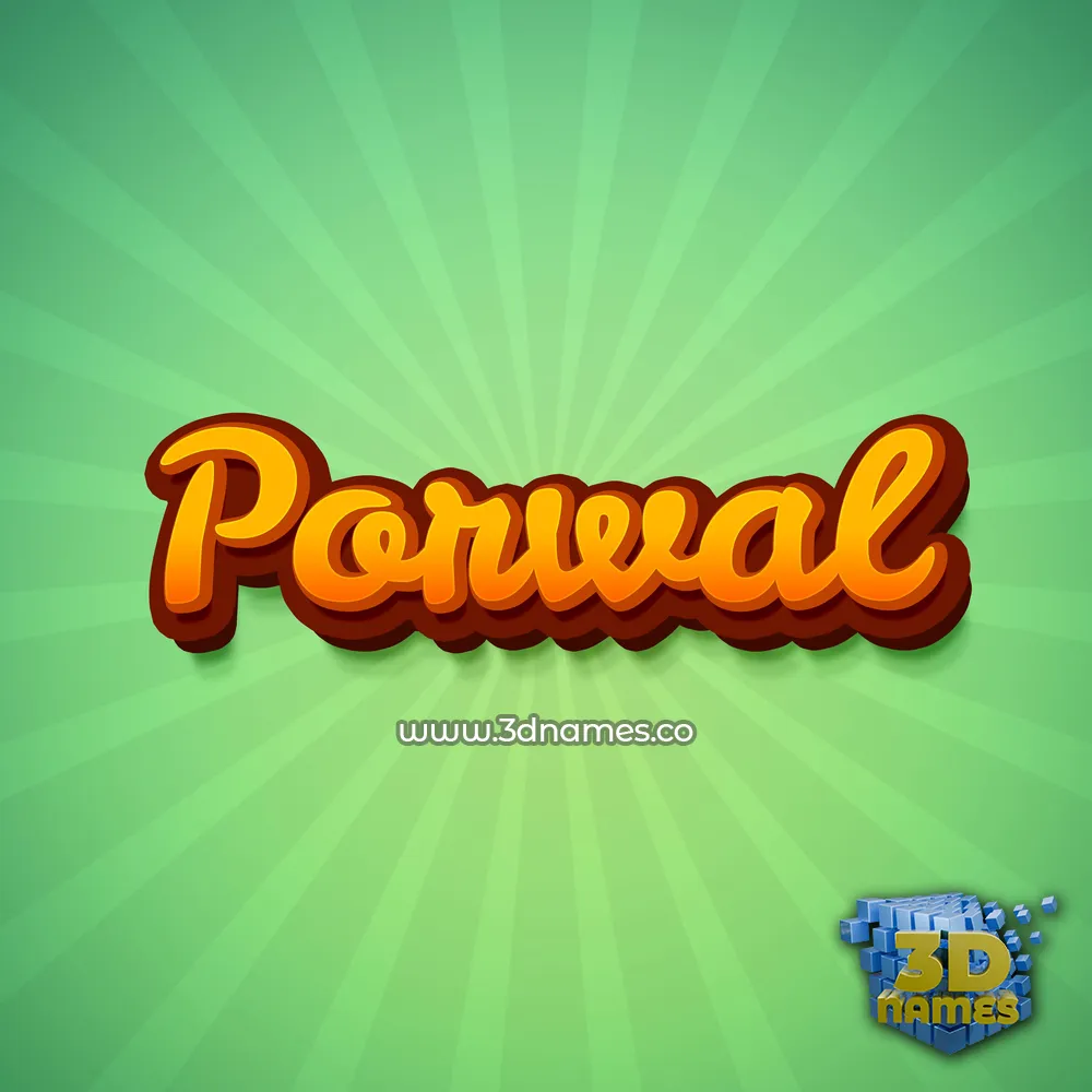 porwal in Green Rays style - 3D name wallpaper