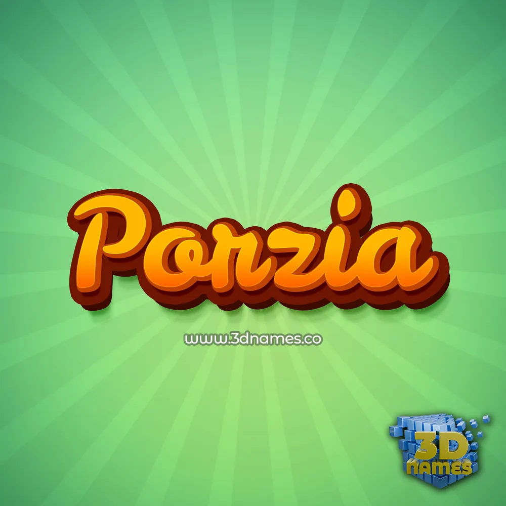 porzia in Green Rays style - 3D name wallpaper