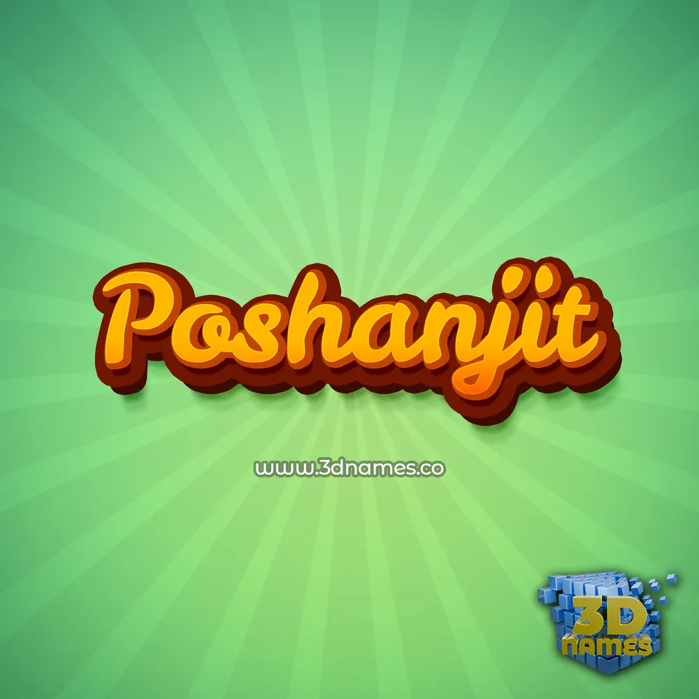 poshanjit in Green Rays style - 3D name wallpaper