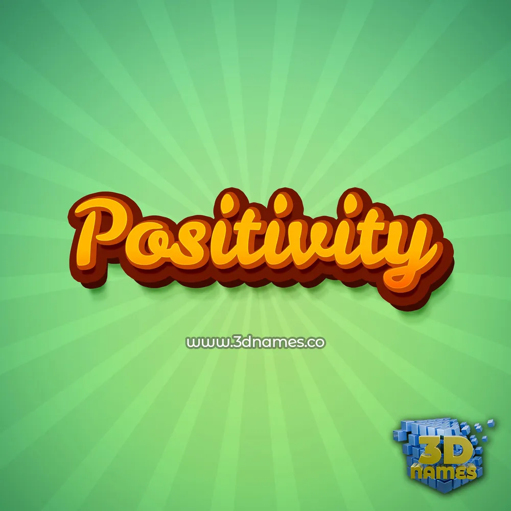 positivity in Green Rays style - 3D name wallpaper