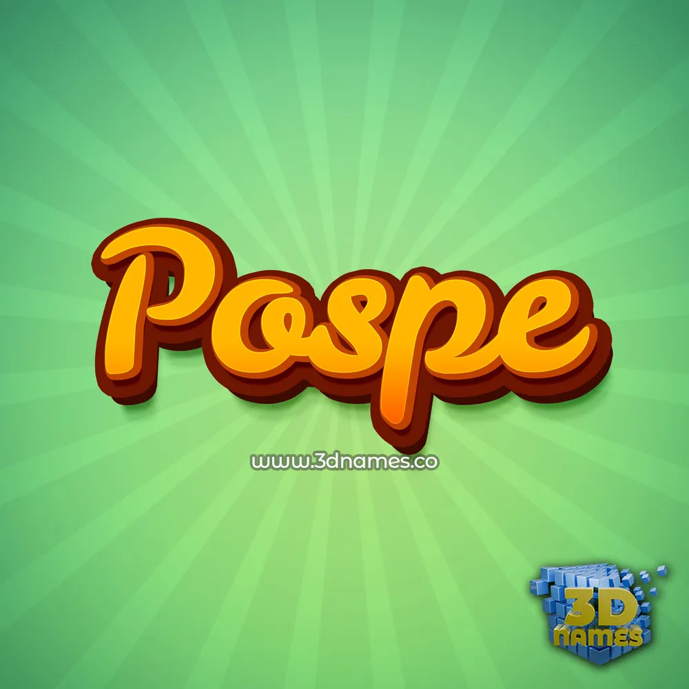 pospe in Green Rays style - 3D name wallpaper