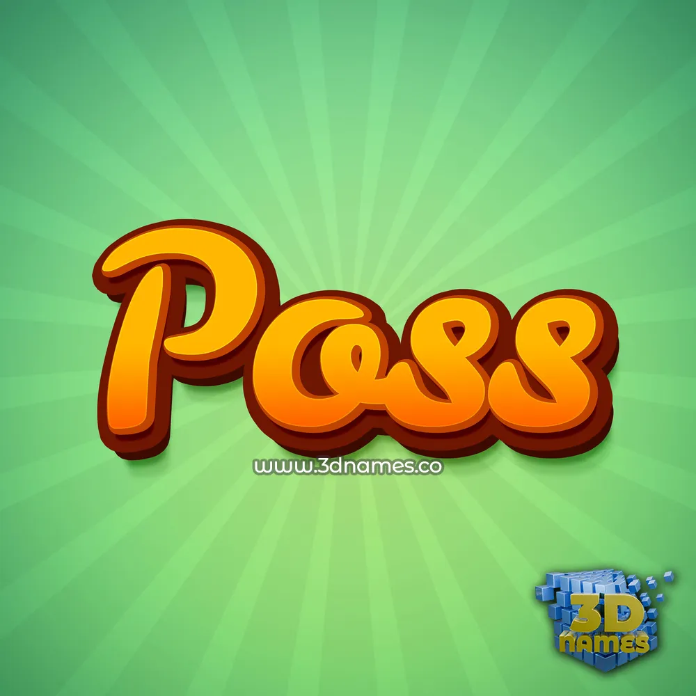 poss in Green Rays style - 3D name wallpaper